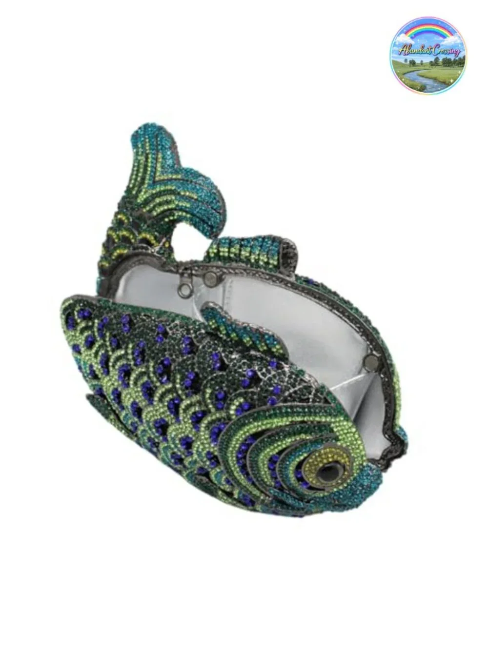 Rhinestone Fish Clutch Evening Bag Women Sparkling Crystals Party Handbag Purse